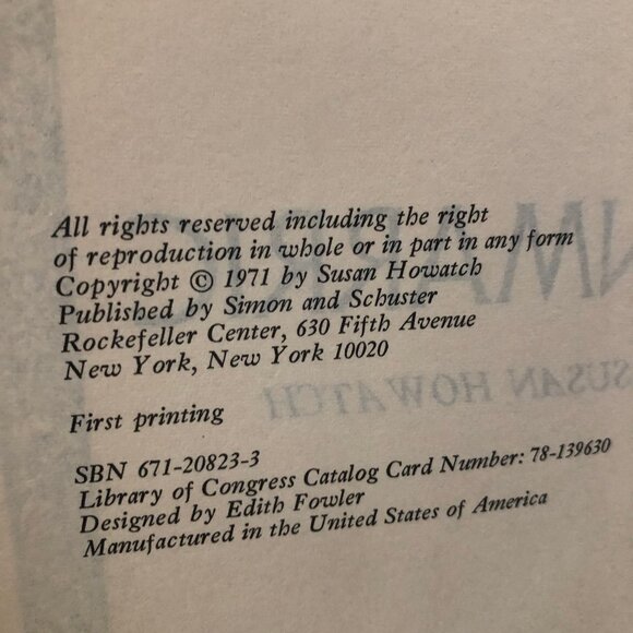 Vintage Hardback Book Penmarric Susan Howarth 1971 1st Printing Gothic Cornwall - Picture 6 of 6